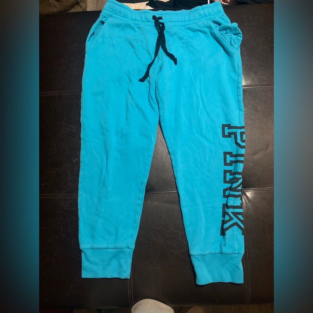 Blue joggers from pink
